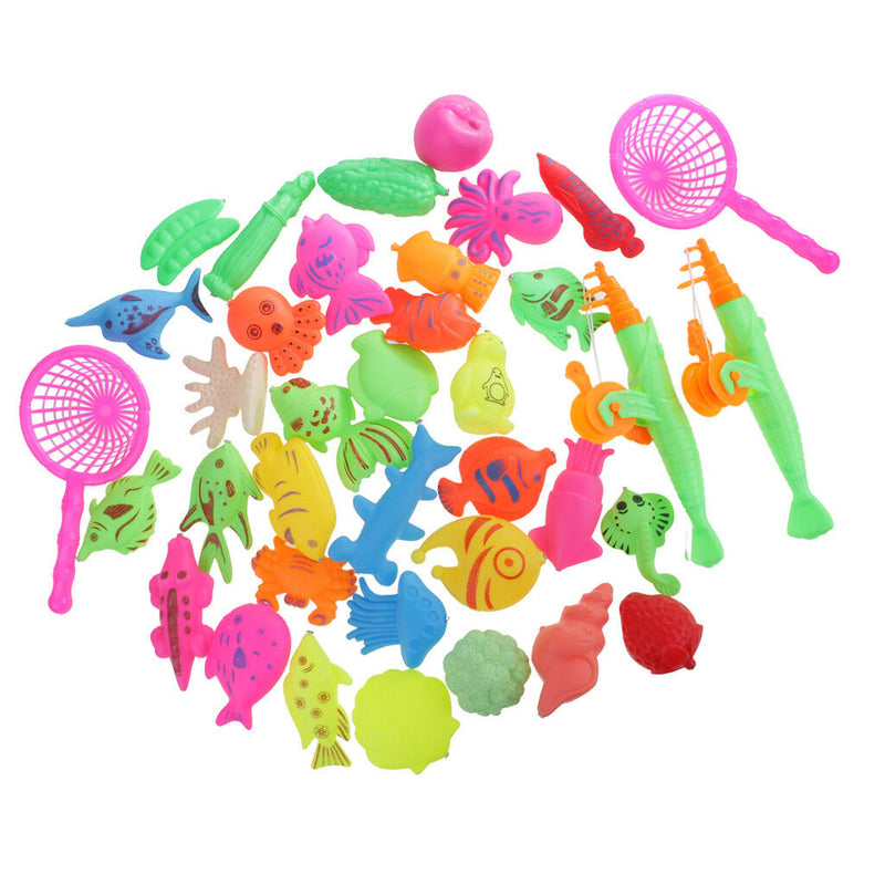 38Pcs Educational   Game Magnetic Fishing Pole Rod Interactive Kid Toys