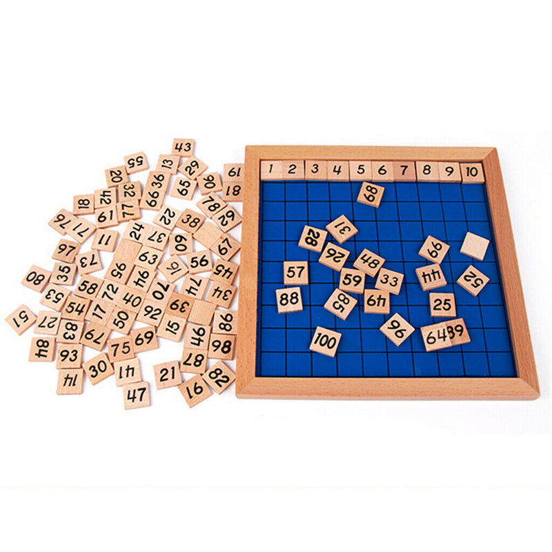 Montessori Hundred Board 1-100 Consecutive Numbers Educational Wooden Toys