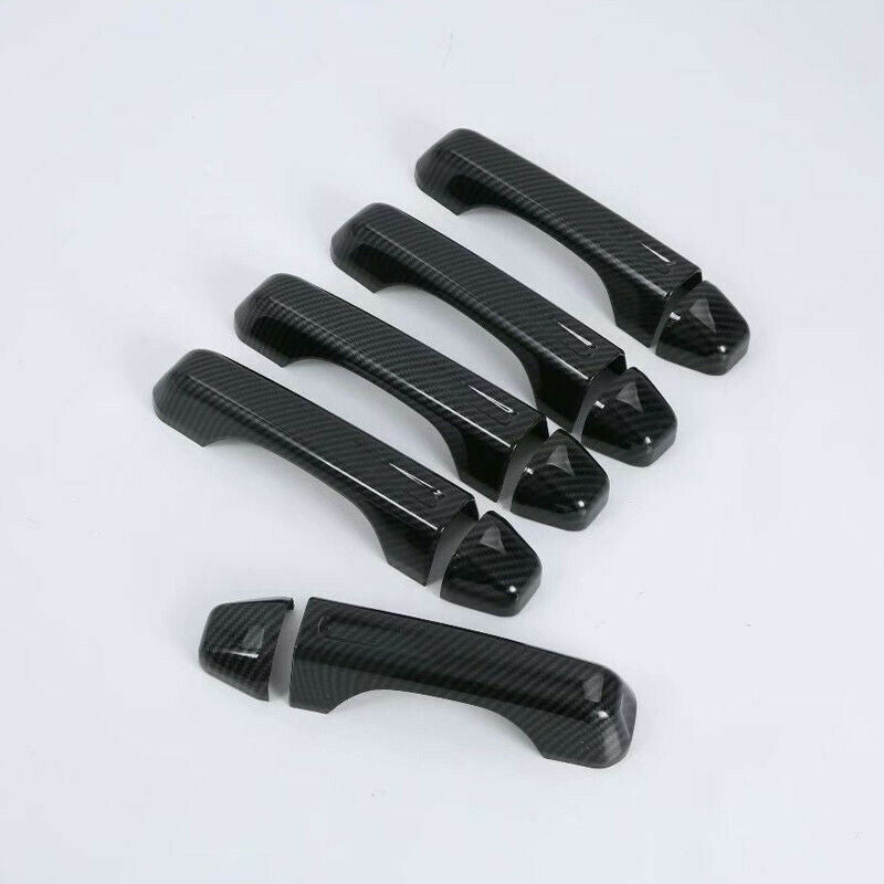 New Carbon Fiber Look Door Handle Cover Trim 10Pcs For Jeep Wrangler Jl 201 W1C1