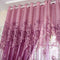250*100cm Peony Voile Beads Living Room Window Tulle Sheer Curtain Purple