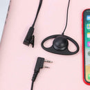 2 Pin D-Shape Earpiece w/ PTT Mic for Baofeng Kenwood Walkie-talkie (PVC) A