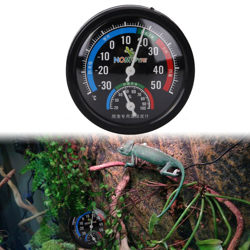 Reptile Vivarium Rearing Box Thermometer Humidity (Hygrometer) Dial Gauges
