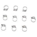 10 Pcs 9mm-16mm Adjustable Stainless Steel Worm Drive Hose Clamp