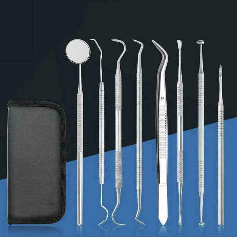 Professional Dental Oral Hygiene Kit 8 Tools Deep Cleaning Teeth Scaler Car K0A8
