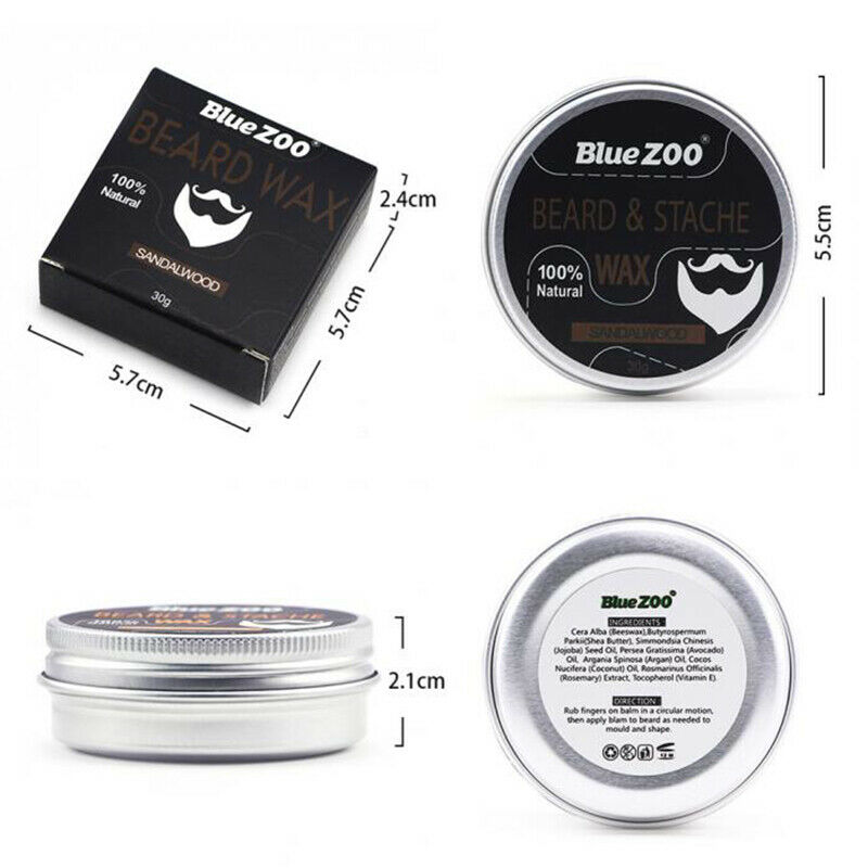 bluezoo Men Beard Moustache Styling Wax Moisturizing Oil Control Balm Sooth G1S3