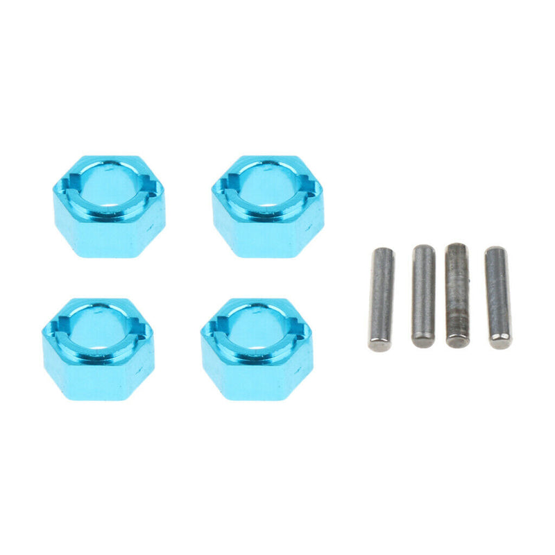 Set of 4 Wheel Hub Hex Compatible for WLtoys A959 A979 1/18 Scale Blue