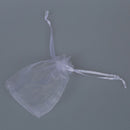 100pcs White Eyelash Organza Drawstring Pouches Jewelry Party Wedding Favor L5P5