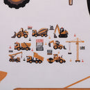construction vehicles wall stickers decals backhoe excavator bulldozer truck   Z