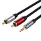 1.8m 3.5mm Jack Male to 2 RCA Aux Stereo Cable for Home Theater Amplifier