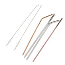 5pcs Set Reusable Metal Steel Drinking Straws with Cleaning Brush