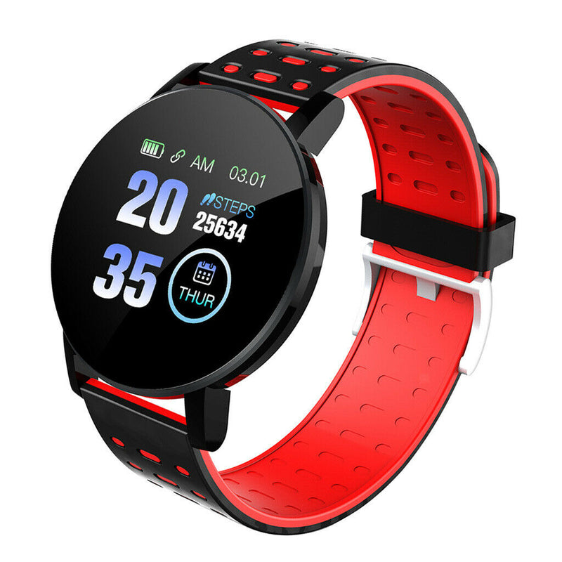 2Pcs 1.3'' Screen Smart Watch LCD Touch Blood Pressure Fitness Tracker