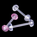 5Pcs/Set Mixed Acrylic Ball Barbell Soft Bar Tongue Ring Studs Body Piercing  %o