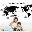 Map of world Wall Stickers,Adhesive Art Decals, For Kids Room Birthday Gift