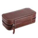 2 Grids PU Leather Travel Watch Storage Case Zipper Wristwatch Box Organize U4P8