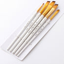5 Pieces Art Paint Brush Set Flat Angular for Oil, Watercolor, Acrylic, Craft,