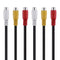 25cm 3RCA Male Jack to 6RCA Female Plug Splitter Audio Video AV Adapter Cables