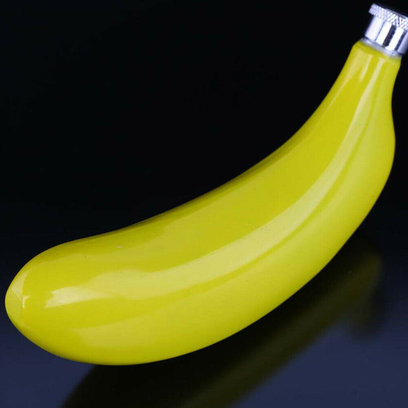 1 x Stainless Steel Liquor Pocket Hip Flask Alcohol Whiskey Banana Flagon 5oz