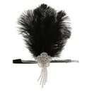 Retro 1920s Headpiece Black Feather Flapper Headband Great  Headdress