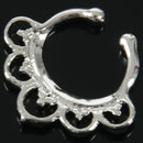 Non Piercing Flower Petal Fan SEPTUM Nose Clip-On Hanger RINGS Stud Color:S U4N8