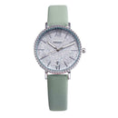 Waterproof Star Sky Quartz Watch Women Leather Strap Wristwatch (Green A) A