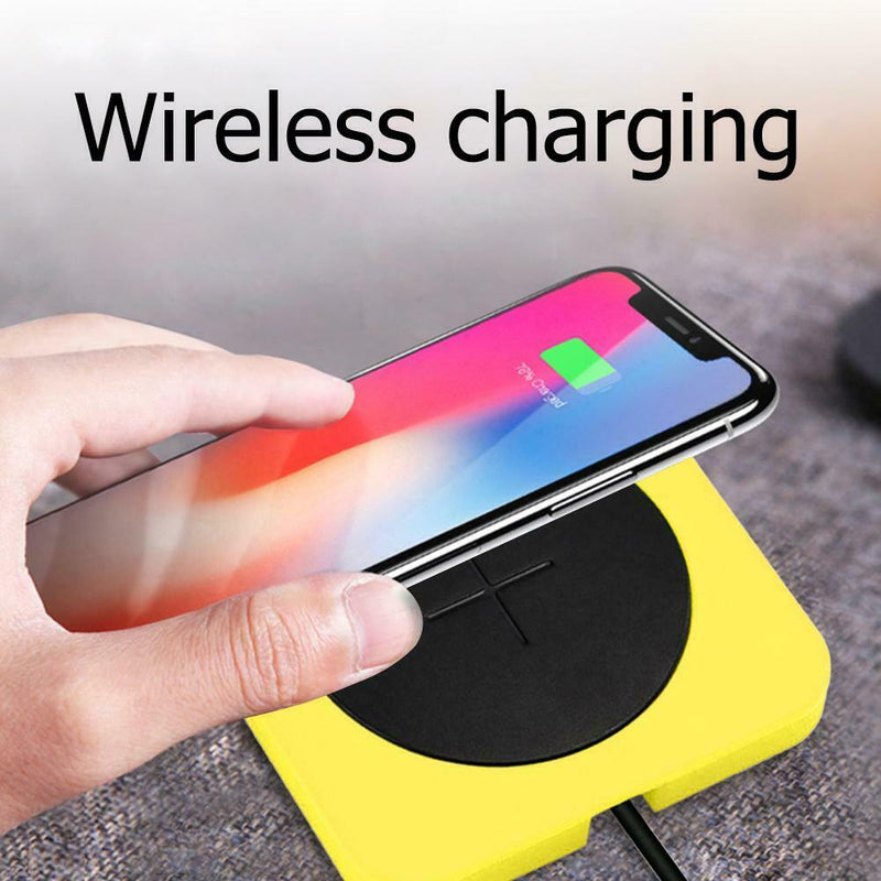 Qi Wireless Round USB Charger Adapter Phone Fast Quick Charging Pad Device