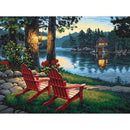 5D DIY Full Drill Diamond Painting Lakeside Chair Cross Stitch Mosaic Kits