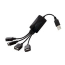 Mini USB 2.0 4 Port Cable Hub Spliter Adapter For Computer Notebook PC Laptop ME