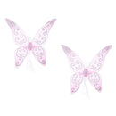 2pcs Girls Glitter Pink Butterfly Wing Fairy Princess Party Fancy Dress Gift