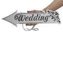 White Wooden Wedding Direction Arrow Sign Wedding Ceremony Reception Decor LJ