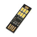 Mini Pocket Card USB Power 6 LED Keychain Night Light 1W 5V Touch Dimmer Wa
