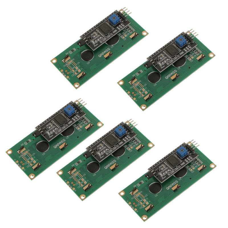 5Pcs 1602 16x2 Character LCD Display Module with IIC/I2C Serial Interface