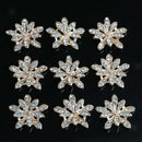 10pcs Crystal Flower Embellishment Flatback Buttons for Wedding Craft 25mm