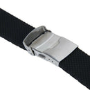 Watch Bands Sport Black Silicone Rubber Watch Strap Deployment Buckle Water