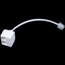 RJ11 6P4C phone splitter 1 male 2 female - white