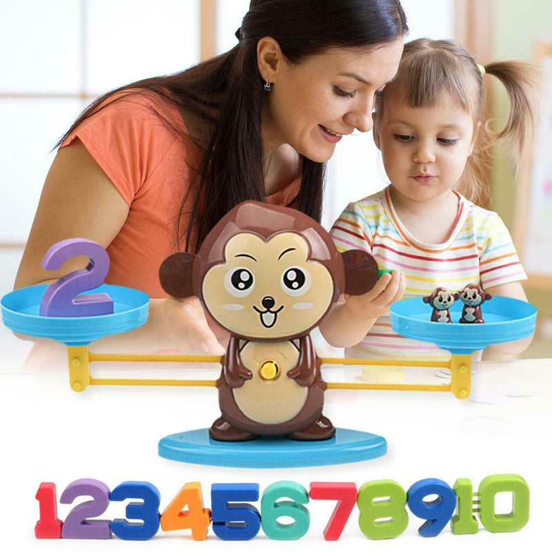 Monkey Number Match Math Balancing Scale Early Learning Educational Toys