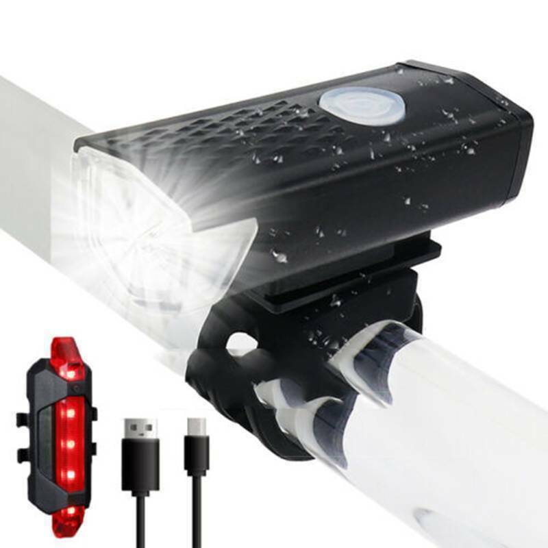 10000 Lumen Rechargeable Mountain Bike Lights Bicycle Torch Front + Rear Lamp !