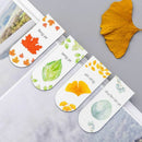 4pcs/set Autumn Leaf Simple Plant Magnetic Bookmark Book Marker Page Clip Office