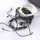 Man European Hot Retro Multilevel Cowhide Handmade Woven Bracelet A