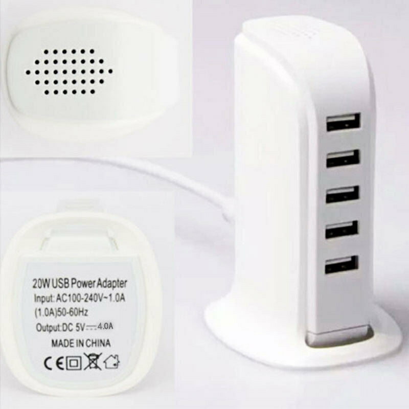 Universal 5 Port USB Wall Travel Charger Desktop USB Hub Charging Station yth