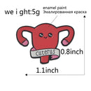 Cartoon Women'S Womb Pin Brooch Shape The Uterus Brooch Pin Medical Jewelry