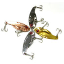 Lot 4pcs Metal Sequin Fishing Lures Bass Spoon Crank Bait Tackle Hook New XJ