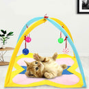 Cat Play Tent Hammocks Sleep Bed Foldable Kitten Mat with Balls Pets Toys