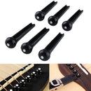 Set 6pcs Black PVC Bridge Pins with Shell Dots for Acoustic Guitar QualitRC  TE