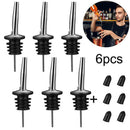 6pcs Flow Pourer Spout Stopper Stainless Steel Liquor Spirit Wine Bottle KiS Hn