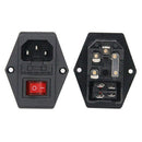 2 Pcs Inlet Male Power Socket With Fuse Rocker Switch, 5A Fuse 3 Pin Iec320