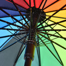 Large Bright Multi Colorful Rainbow Golf Umbrella Unisex Parasol LJ