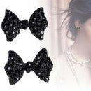 Lady Crystal Rhinestone Bow Ear Stud Earrings Bowknot Tie Earrings Lady JewelrES
