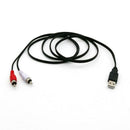 USB A Male Plug To 2 RCA Female AV Cable