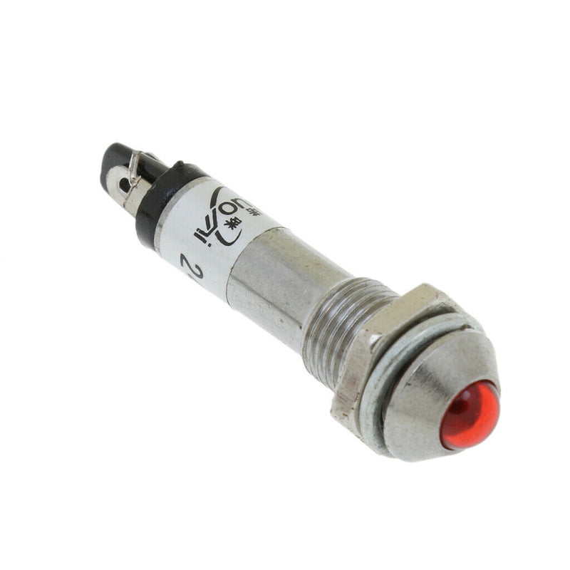 10pcs 8mm 24V Red LED Metal Indicator Light XD8-2