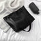 Women Leather Shoulder Crossbody Bag Large Capacity Travel Handbag (Black)
